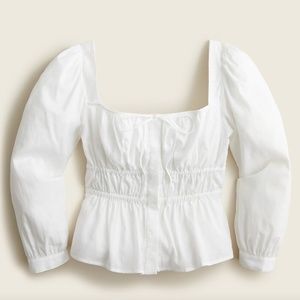NWT J.CREW CINCHED WAIST TOP SIZE 12 WHITE